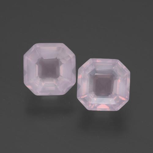 Pedras preciosas de quartzo rosa rosa natural de 3,07 ct, corte esmeralda, transparente