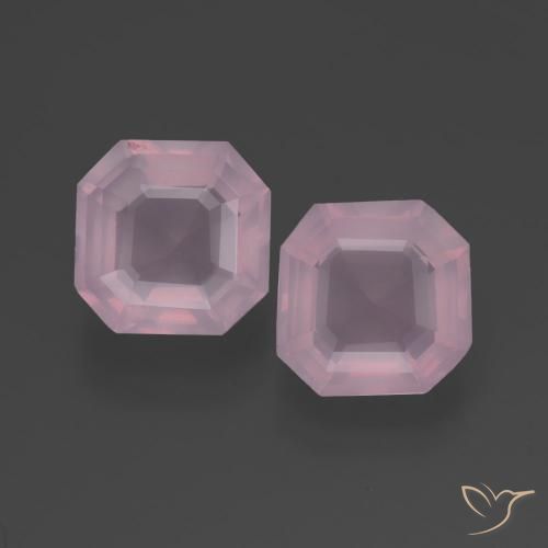 4.53ctw Natural rosa rosa médio Quartzo Rosa, Corte Esmeralda, Transparente