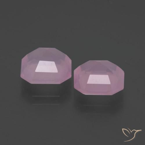 Pedras preciosas de Quartzo Rosa rosa rosa médio natural de 4.53 ct, Corte Octógono / Esmeralda, Transparente