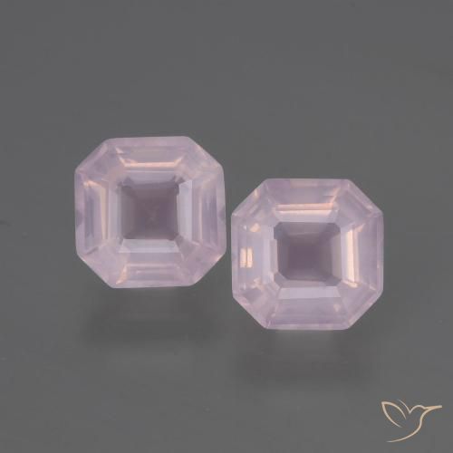 3.76ctw Natural Rosa chiclete Quartzo Rosa, Corte Esmeralda, Transparente