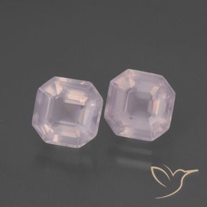 Pedras preciosas de Quartzo Rosa Rosa chiclete natural de 3.80 ct, Corte Octógono / Esmeralda, Transparente