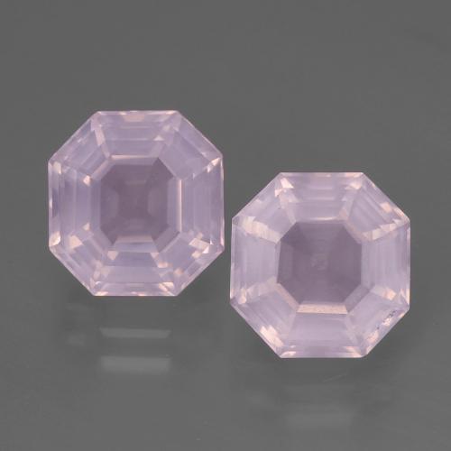 Pedras preciosas de quartzo rosa rosa natural de 4,99 ct, corte esmeralda, transparente