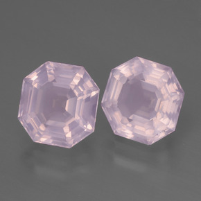 Pedras preciosas de quartzo rosa rosa natural de 4,99 ct, corte esmeralda, transparente