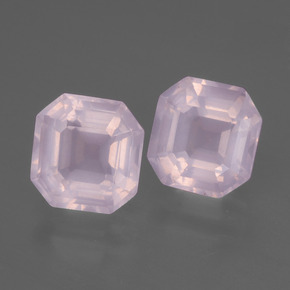 Pedras preciosas de quartzo rosa rosa natural de 3,92 ct, corte esmeralda, transparente