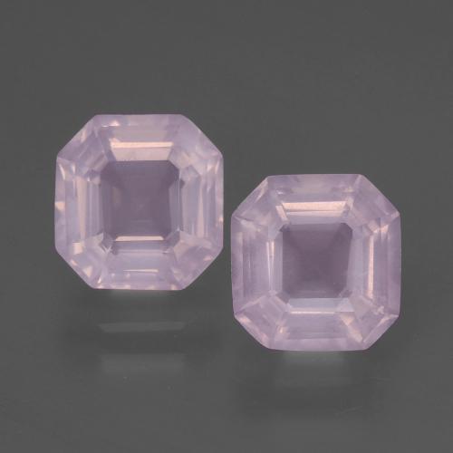 Pedras preciosas de quartzo rosa rosa natural de 3,59 ct, corte esmeralda, transparente
