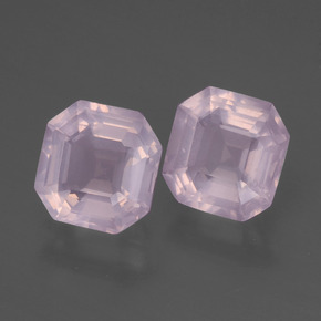 Pedras preciosas de quartzo rosa rosa natural de 3,59 ct, corte esmeralda, transparente