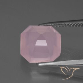 Quartzo Rosa rosa rosa Natural 5.84ct, Corte Octógono / Esmeralda, Transparente