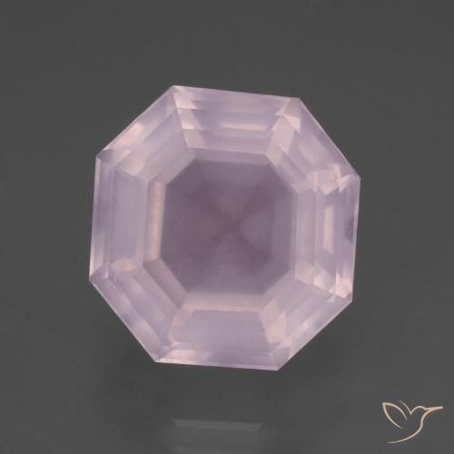 9.14ct Natural Luz rosa Quartzo Rosa, Corte Esmeralda, Transparente