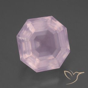 Quartzo Rosa Luz rosa Natural 9.14ct, Corte Octógono / Esmeralda, Transparente