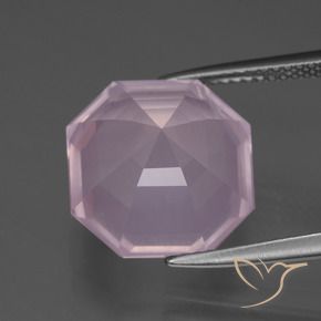 Quartzo Rosa Luz rosa Natural 9.14ct, Corte Octógono / Esmeralda, Transparente