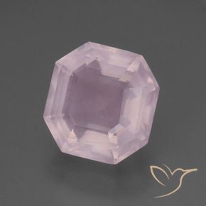Quartzo Rosa Rosa chiclete Natural 6.48ct, Corte Octógono / Esmeralda, Transparente