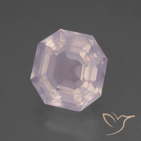 Quartzo Rosa Rosa chiclete Natural 6.79ct, Corte Octógono / Esmeralda, Transparente