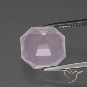 Quartzo Rosa Rosa chiclete Natural 6.79ct, Corte Octógono / Esmeralda, Transparente