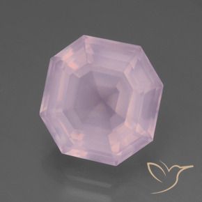 Quartzo Rosa Rosa chiclete Natural 8.48ct, Corte Octógono / Esmeralda, Transparente