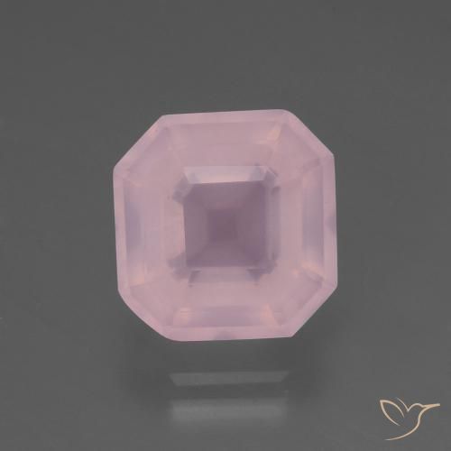 5.65ct Natural rosa médio Quartzo Rosa, Corte Esmeralda, Transparente