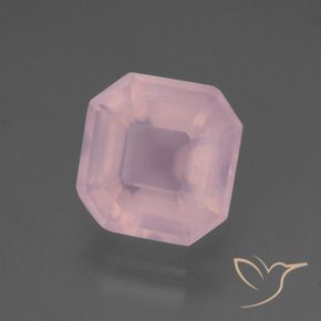 Quartzo Rosa rosa médio Natural 5.65ct, Corte Octógono / Esmeralda, Transparente