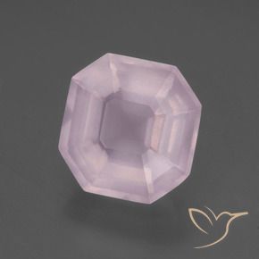 Quartzo Rosa Luz rosa Natural 6.13ct, Corte Octógono / Esmeralda, Transparente