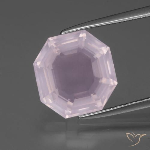 6.67ct Natural Rosa chiclete Quartzo Rosa, Corte Esmeralda, Transparente