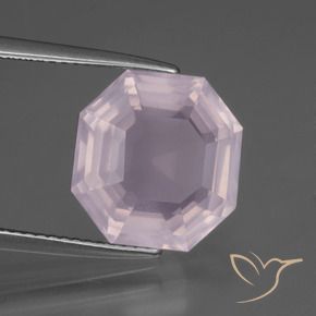 Quartzo Rosa Rosa chiclete Natural 6.67ct, Corte Octógono / Esmeralda, Transparente