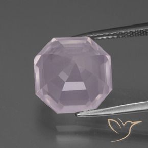 Quartzo Rosa Rosa chiclete Natural 6.67ct, Corte Octógono / Esmeralda, Transparente