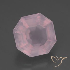 Quartzo Rosa rosa rosa Natural 7.04ct, Corte Octógono / Esmeralda, Transparente