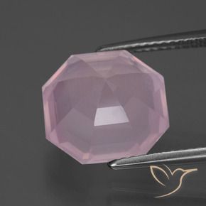 Quartzo Rosa rosa rosa Natural 7.04ct, Corte Octógono / Esmeralda, Transparente