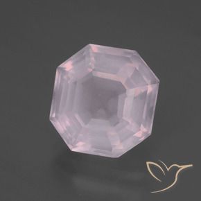Quartzo Rosa Rosa chiclete Natural 5.44ct, Corte Octógono / Esmeralda, Transparente