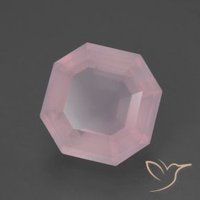 Quartzo Rosa Luz rosa Natural 5.74ct, Corte Octógono / Esmeralda, Transparente