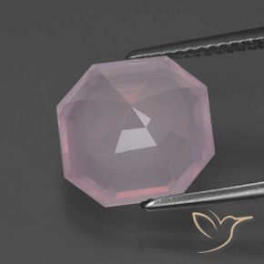 Quartzo Rosa Luz rosa Natural 5.74ct, Corte Octógono / Esmeralda, Transparente
