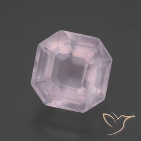 Quartzo Rosa Luz rosa Natural 6.22ct, Corte Octógono / Esmeralda, Transparente