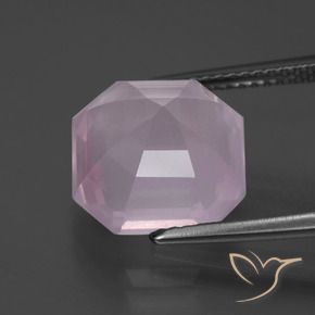 Quartzo Rosa Luz rosa Natural 6.22ct, Corte Octógono / Esmeralda, Transparente
