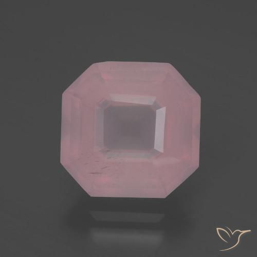 5.14ct Natural rosa rosa Quartzo Rosa, Corte Esmeralda, Transparente
