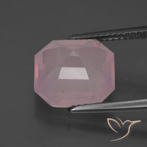 Quartzo Rosa rosa rosa Natural 5.14ct, Corte Octógono / Esmeralda, Transparente