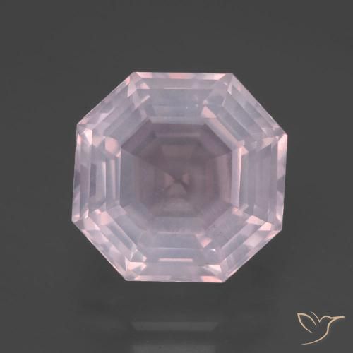 7.38ct Natural Rosa chiclete Quartzo Rosa, Corte Esmeralda, Transparente