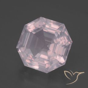 Quartzo Rosa Rosa chiclete Natural 7.38ct, Corte Octógono / Esmeralda, Transparente