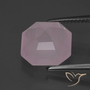 Quartzo Rosa Rosa Claro Rosa Natural 5.73ct, Corte Octógono / Esmeralda, Transparente