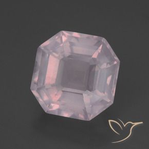 Quartzo Rosa Rosa Claro Rosa Natural 6.28ct, Corte Octógono / Esmeralda, Transparente