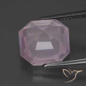 Quartzo Rosa Rosa Claro Rosa Natural 6.28ct, Corte Octógono / Esmeralda, Transparente