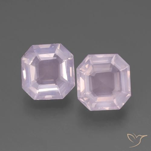 Pedras preciosas de Quartzo Rosa Luz rosa natural de 3.77 ct, Corte Esmeralda, Transparente