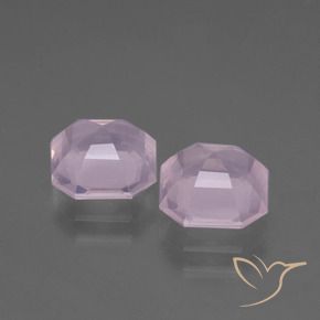 Pedras preciosas de Quartzo Rosa Luz rosa natural de 3.77 ct, Corte Esmeralda, Transparente