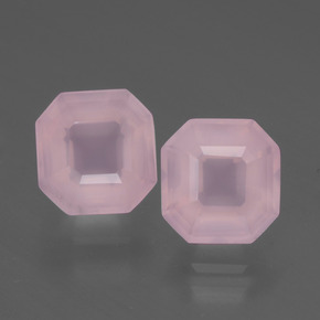 Pedras preciosas de quartzo rosa rosa natural de 3,77 ct, corte esmeralda, transparente