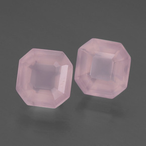 Pedras preciosas de quartzo rosa rosa natural de 3,77 ct, corte esmeralda, transparente