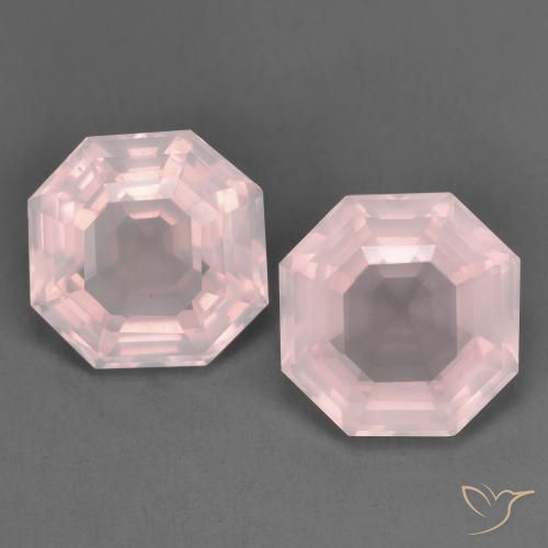 6.52ctw Natural Luz rosa Quartzo Rosa, Corte Esmeralda, Transparente