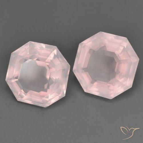 Pedras preciosas de Quartzo Rosa Luz rosa natural de 6.52 ct, Corte Octógono / Esmeralda, Transparente
