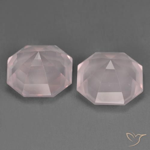 Pedras preciosas de Quartzo Rosa Luz rosa natural de 6.52 ct, Corte Octógono / Esmeralda, Transparente