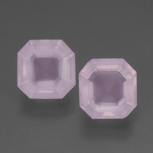 Pedras preciosas de quartzo rosa rosa natural de 4,61 ct, corte esmeralda, transparente
