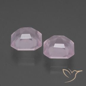 Pedras preciosas de Quartzo Rosa Rosa Cereja Claro natural de 5.09 ct, Corte Esmeralda, Transparente