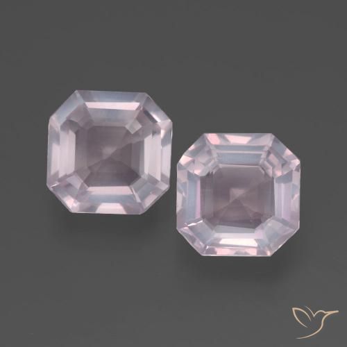 4.28ctw Natural Rosa bem claro Quartzo Rosa, Corte Esmeralda, Transparente