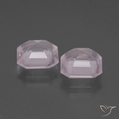 Pedras preciosas de Quartzo Rosa Rosa bem claro natural de 4.28 ct, Corte Octógono / Esmeralda, Transparente