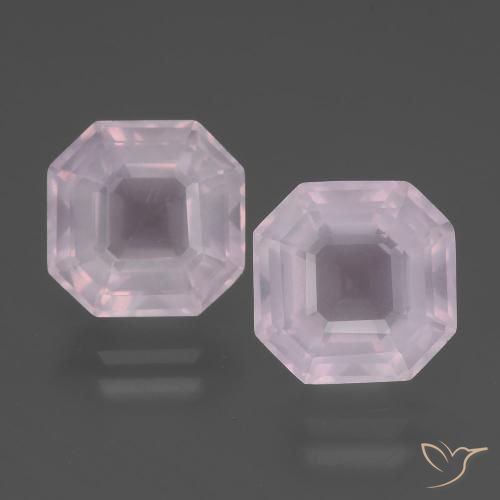 8.14ctw Natural Rosa Rosa bem claro Quartzo Rosa, Corte Esmeralda, Transparente